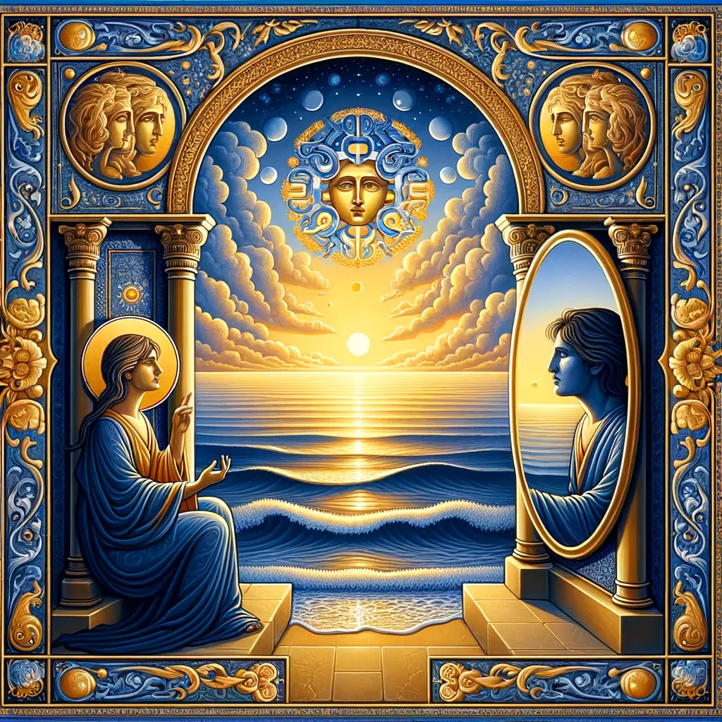 Oceanic Echoes: Mirrored Glow of Renewal