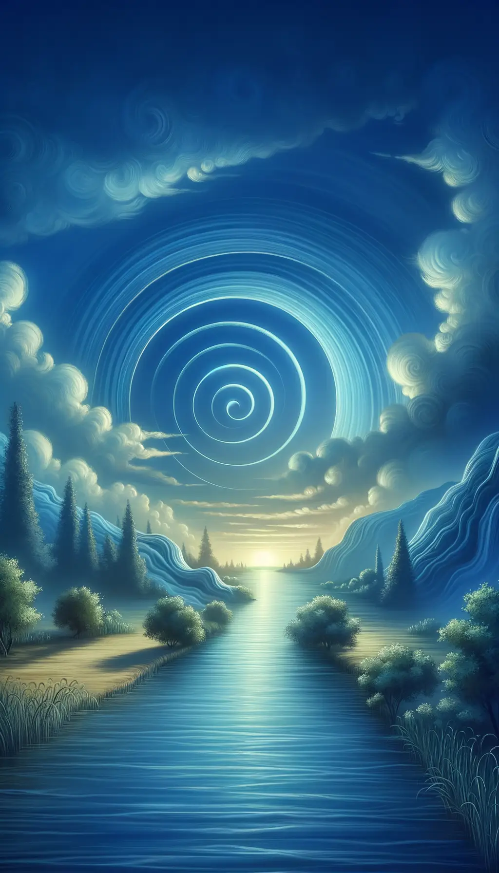 Sapphire Serenity: The Resilient Spiral of Tranquil Growth