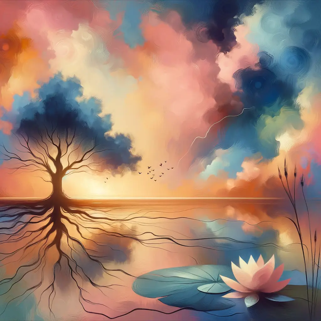 Aurora of Tranquility: Eternal Courage Blooms in Stillness