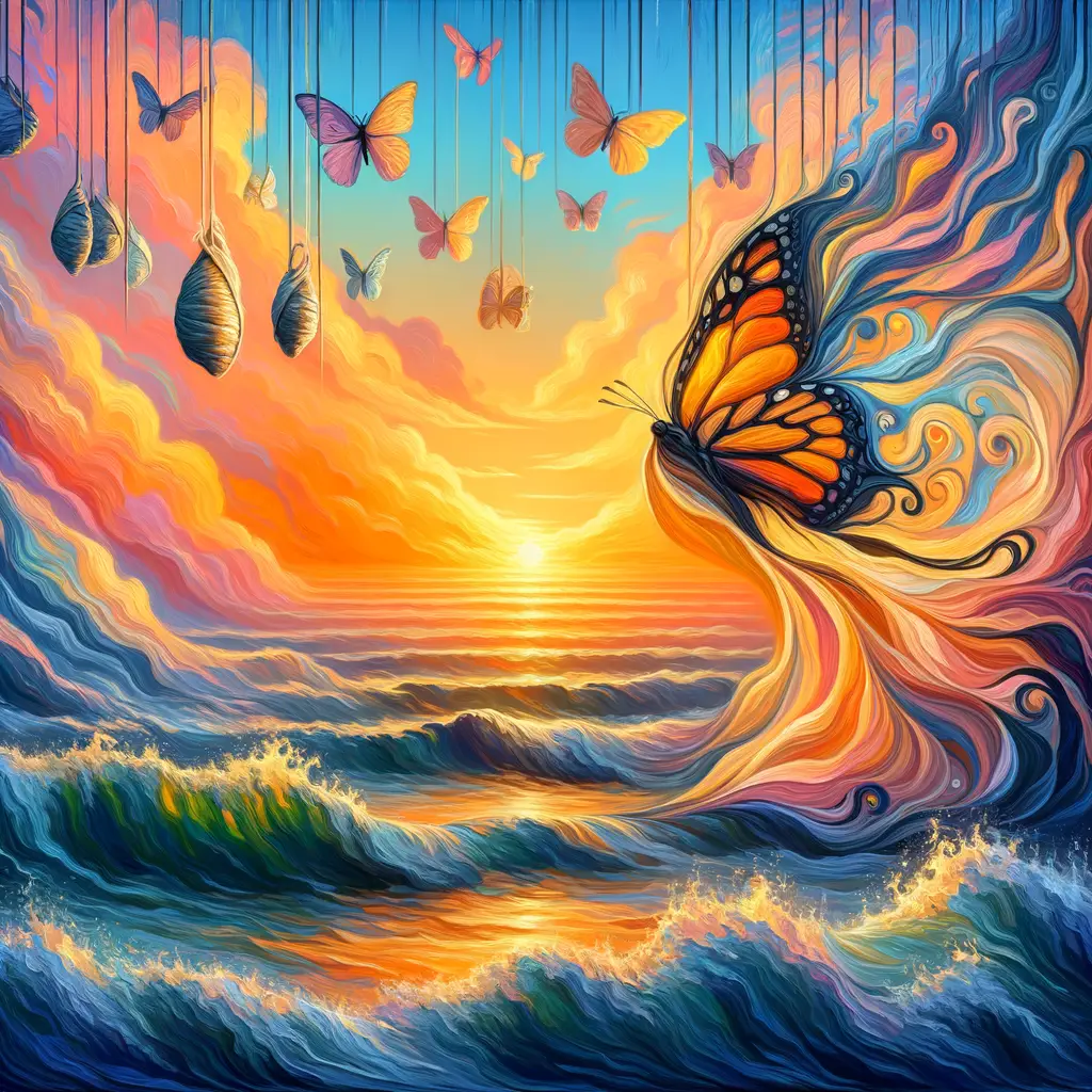 Ethereal Metamorphosis: Sunlit Serenity Amidst Whispering Woods