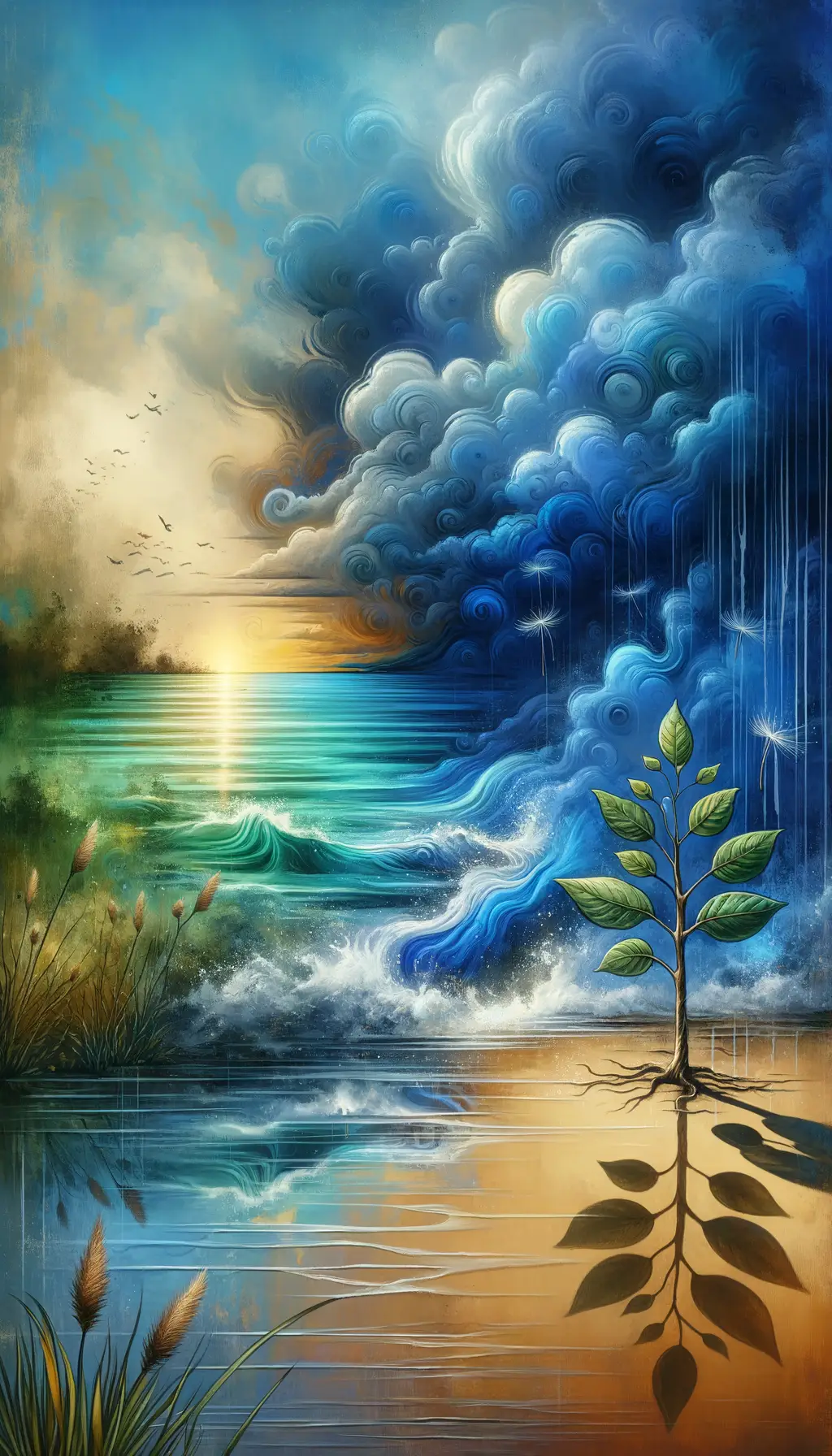 Whispers of Resilience: Ocean Sighs and Sapling Dreams