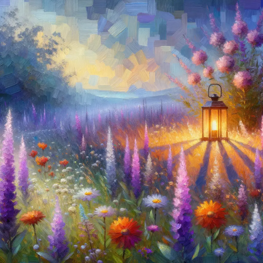 Melodies of a Lavender Meadow: Lantern's Clarity in Tranquil Bloom