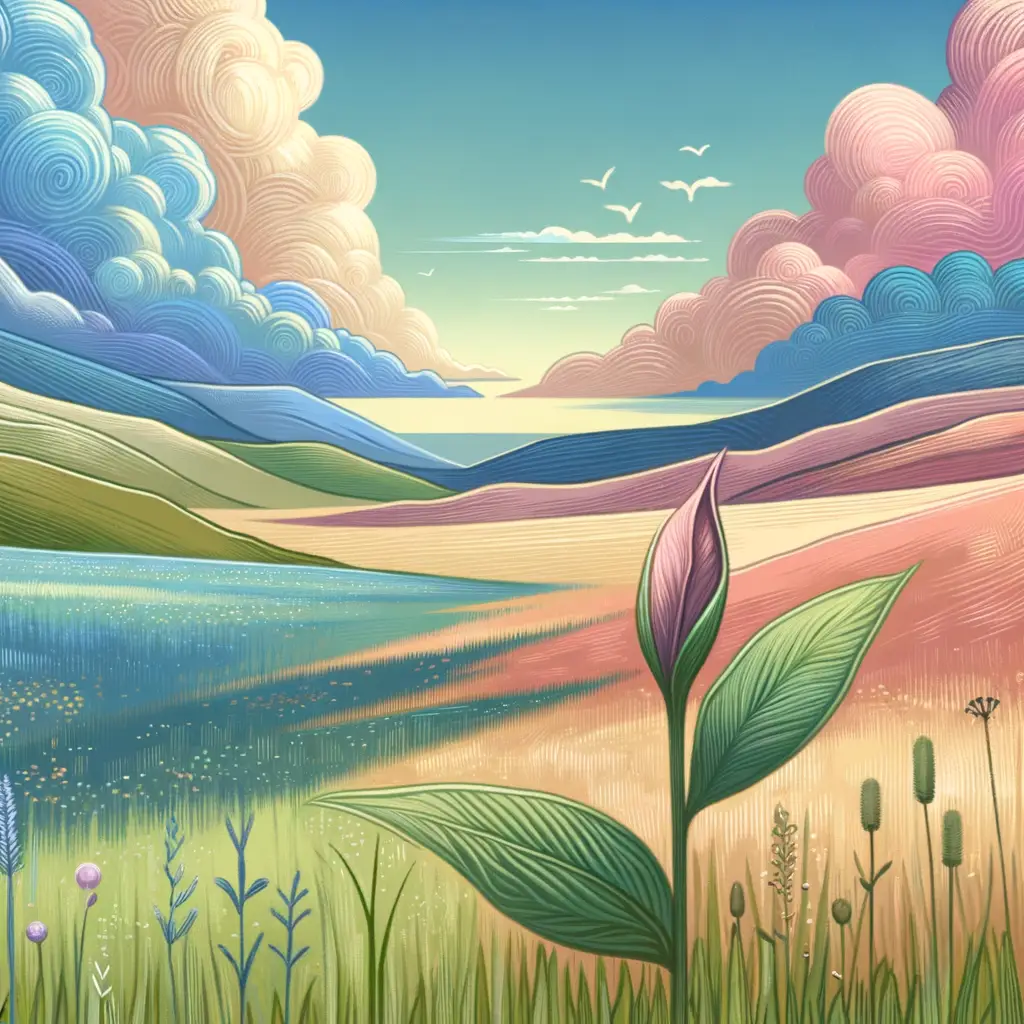 Silent Symphony: Whispering Growth in Pastel Meadows