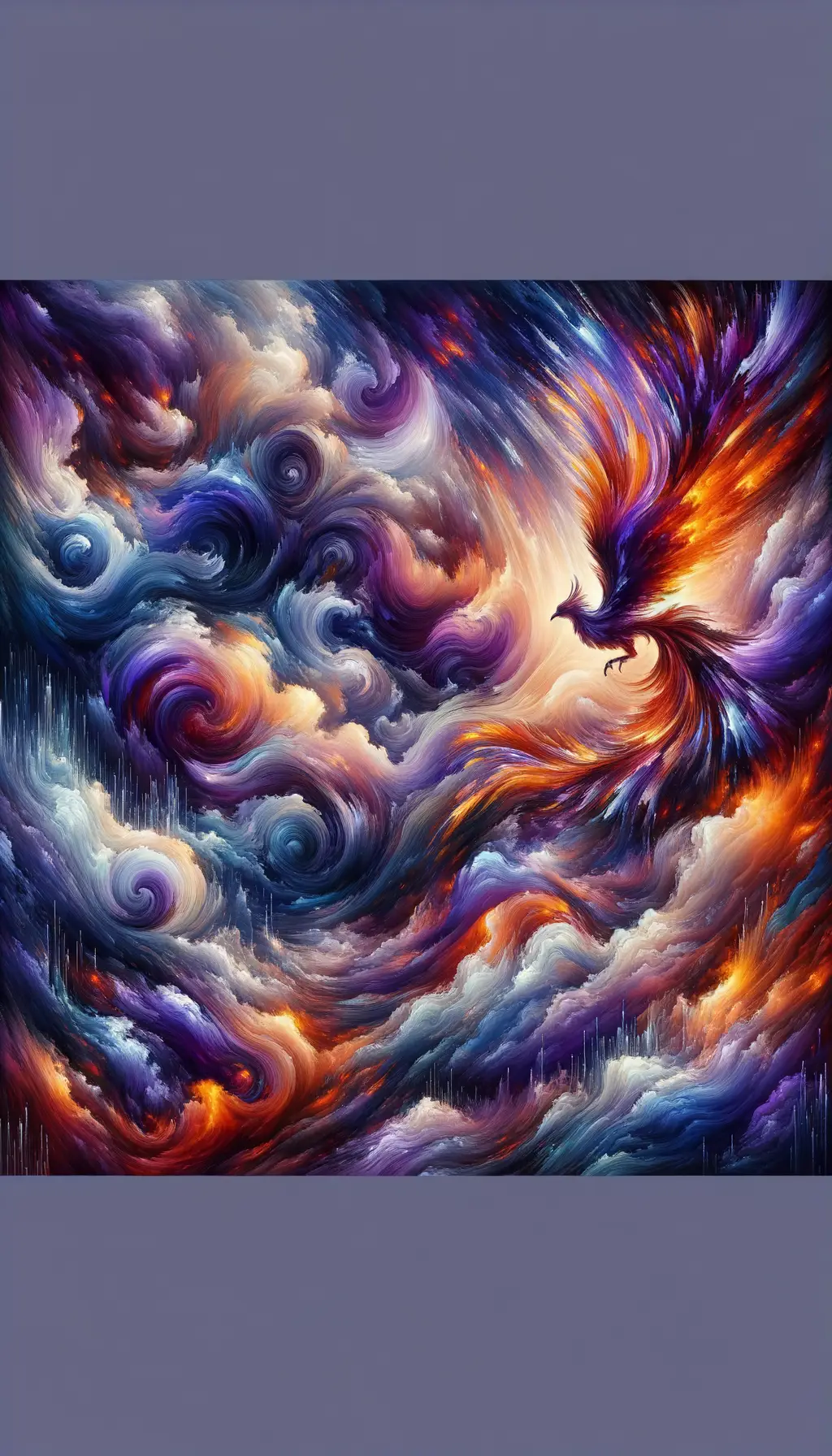 Canvas of Resilience: The Phoenix in Stormy Skies