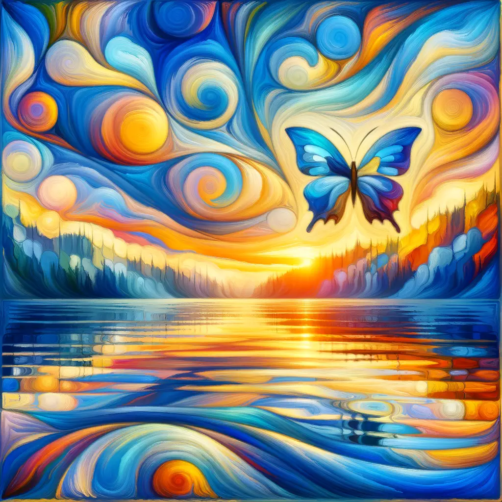 Whispers of Renewal: Sunset's Embrace on Still Waters