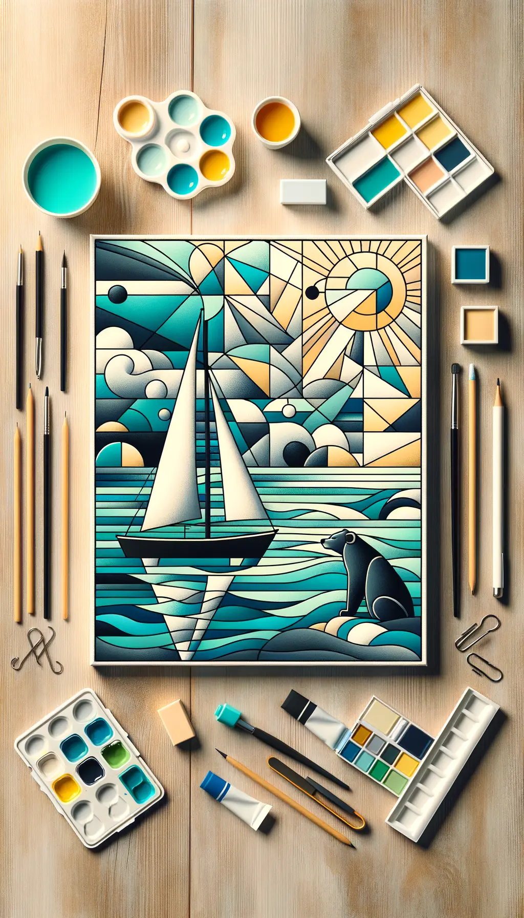 Whispers of the Solitary Navigator: Embracing Shadows in Turquoise Serenity