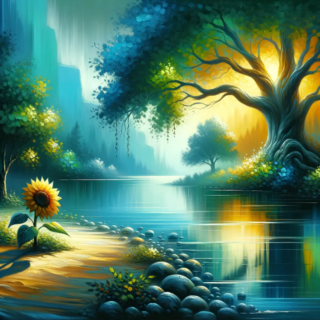 Solace's Blossom: A Tranquil Dance of Hope and Growth