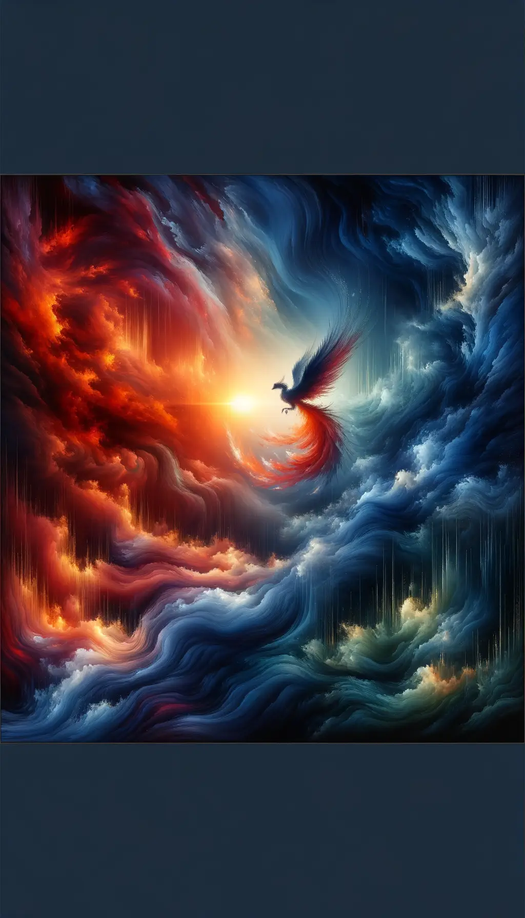 Resilient Reverie: Phoenix of Dusk, Rain, and Renewal