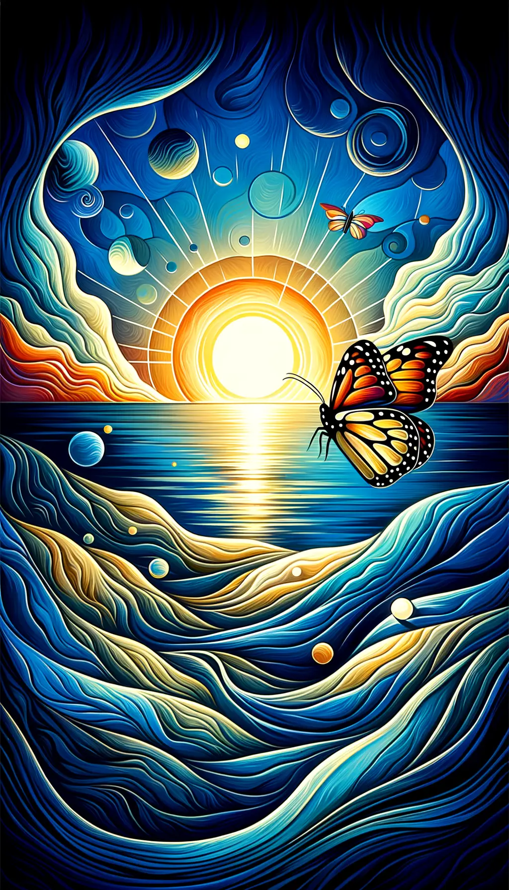Metamorphosis of Radiant Hearts: Unveiling Hope in Oceanic Tranquility