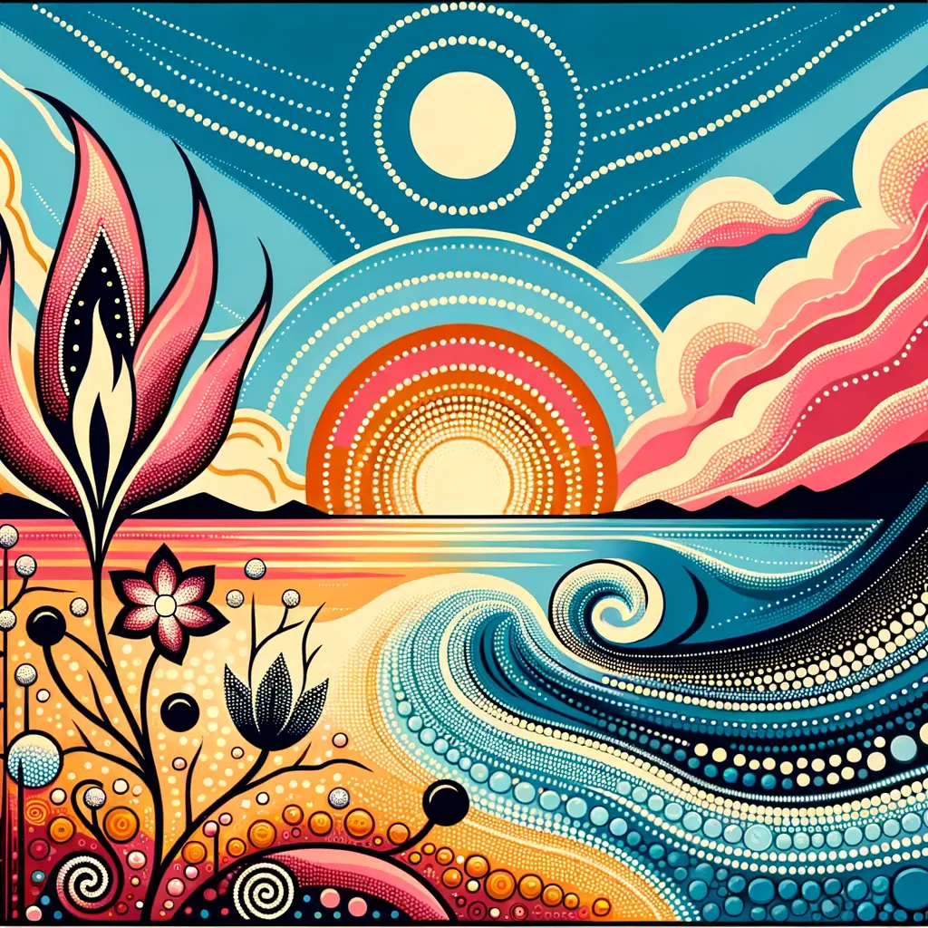 Embers of Renewal: A Serene Blossom in Sunset's Embrace
