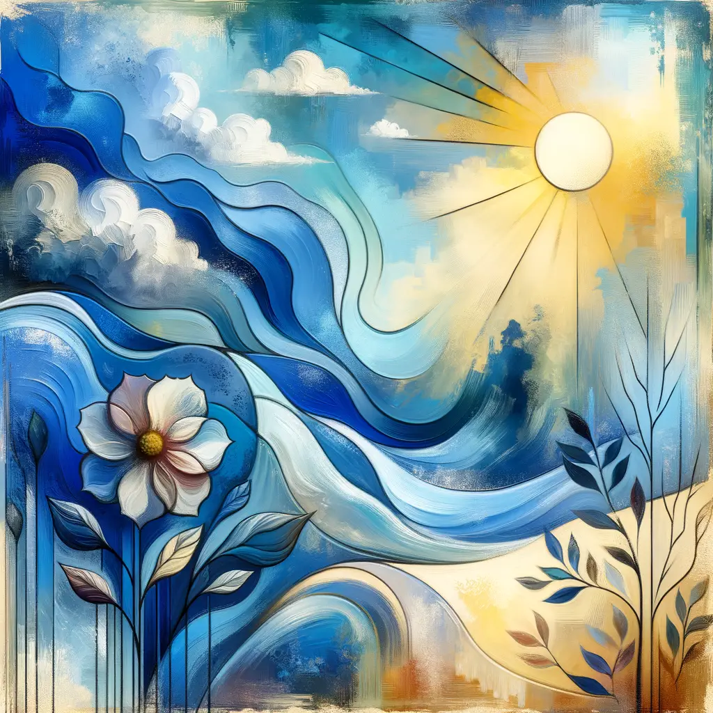 Serenity's Petals Dance: Enveloped in Oceanic Tranquility