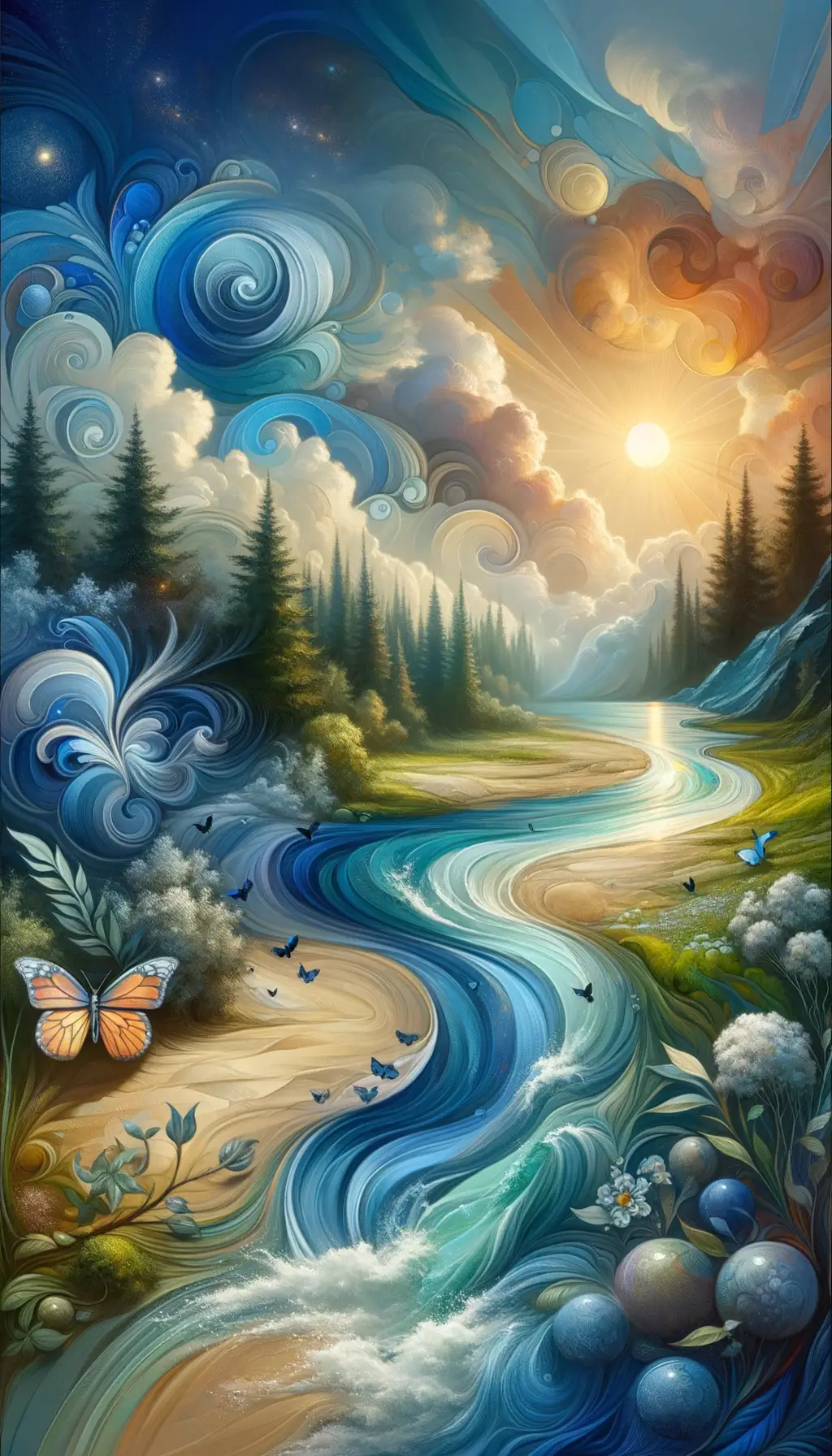 Whispers of Resilience: Healing Journey in Baroque Blue