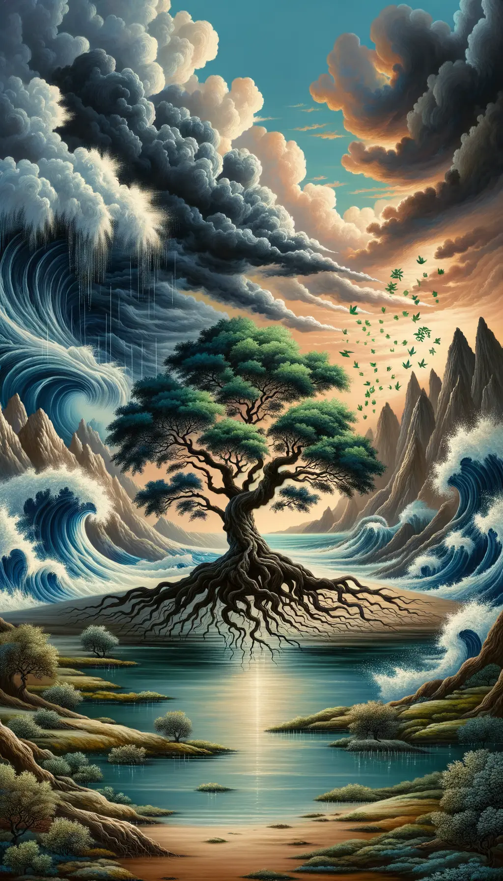 Resilient Roots: Clashing Waters, Quiet Rain