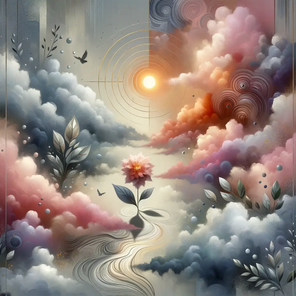 Whispers of Dawn: Blooming Serenity in Pink and Gold