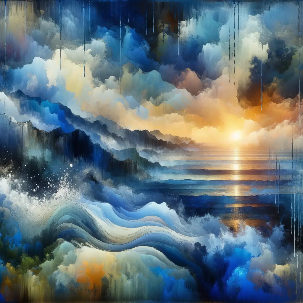 Silent Echoes of Blue: Dawn's Clarity in Rain