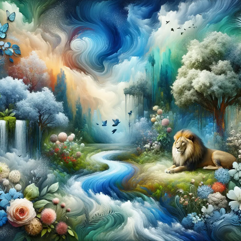 Whispers of Courage: Serenity in the Lion's Garden