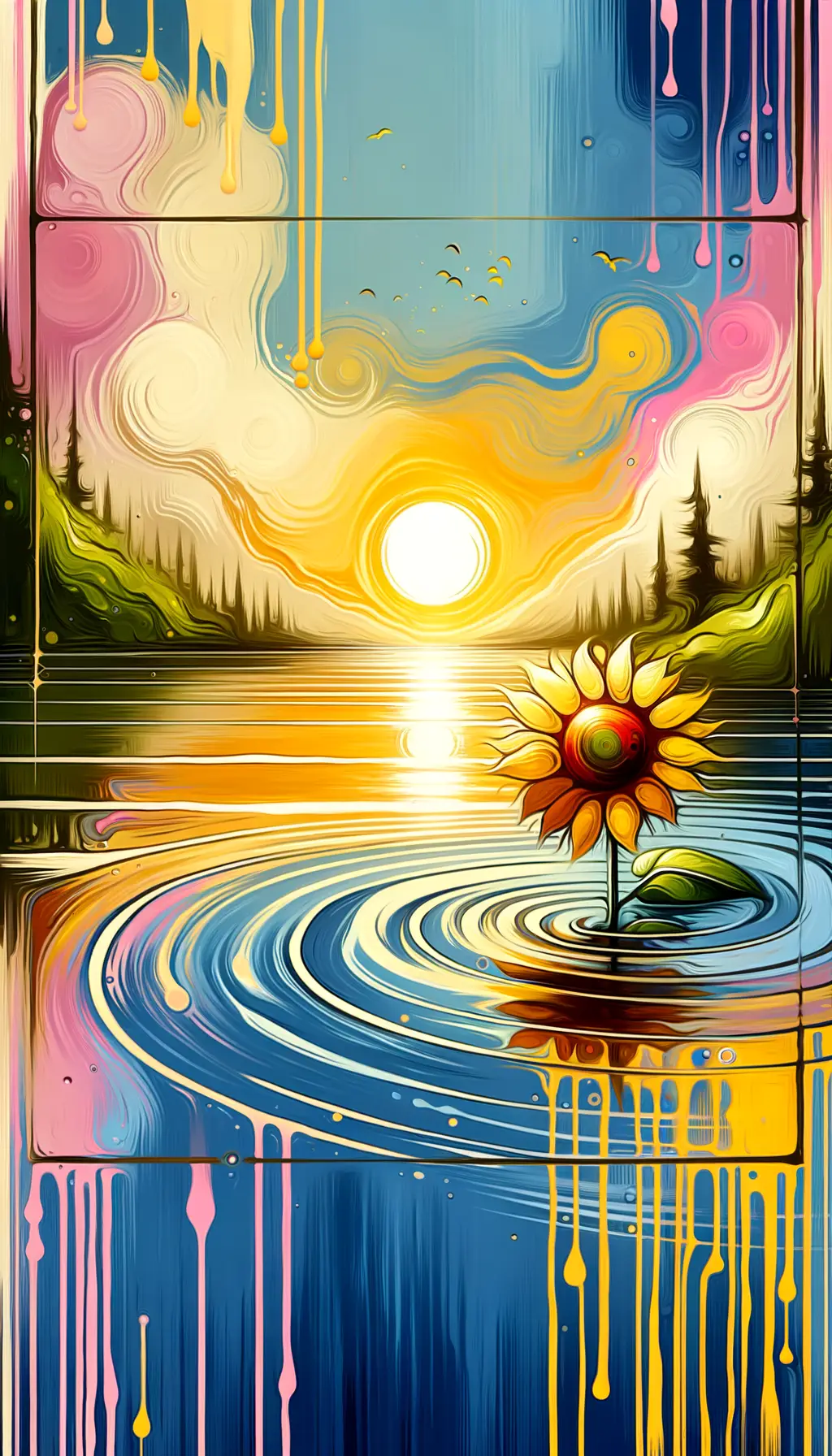 Title: "Sunflower Solace: Ocean of Resilience