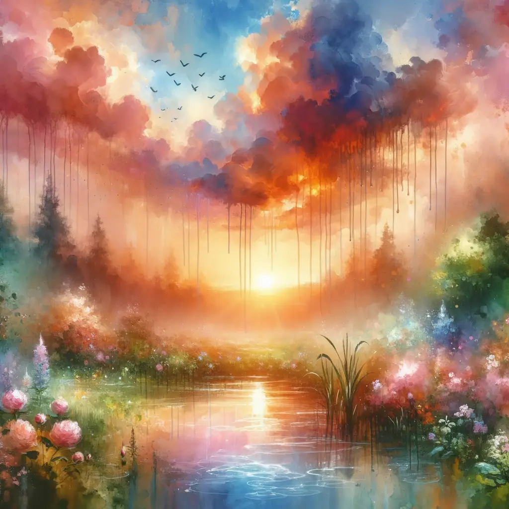 Elysian Reverie: Weeping Skies, Blossoming Souls