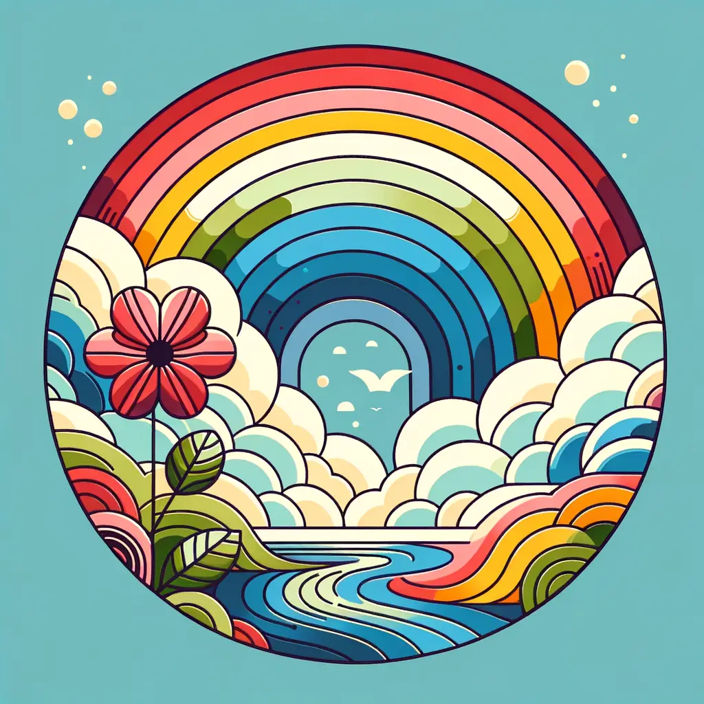 Euphoria's Unveiling: A River's Whisper, Rainbow's Embrace