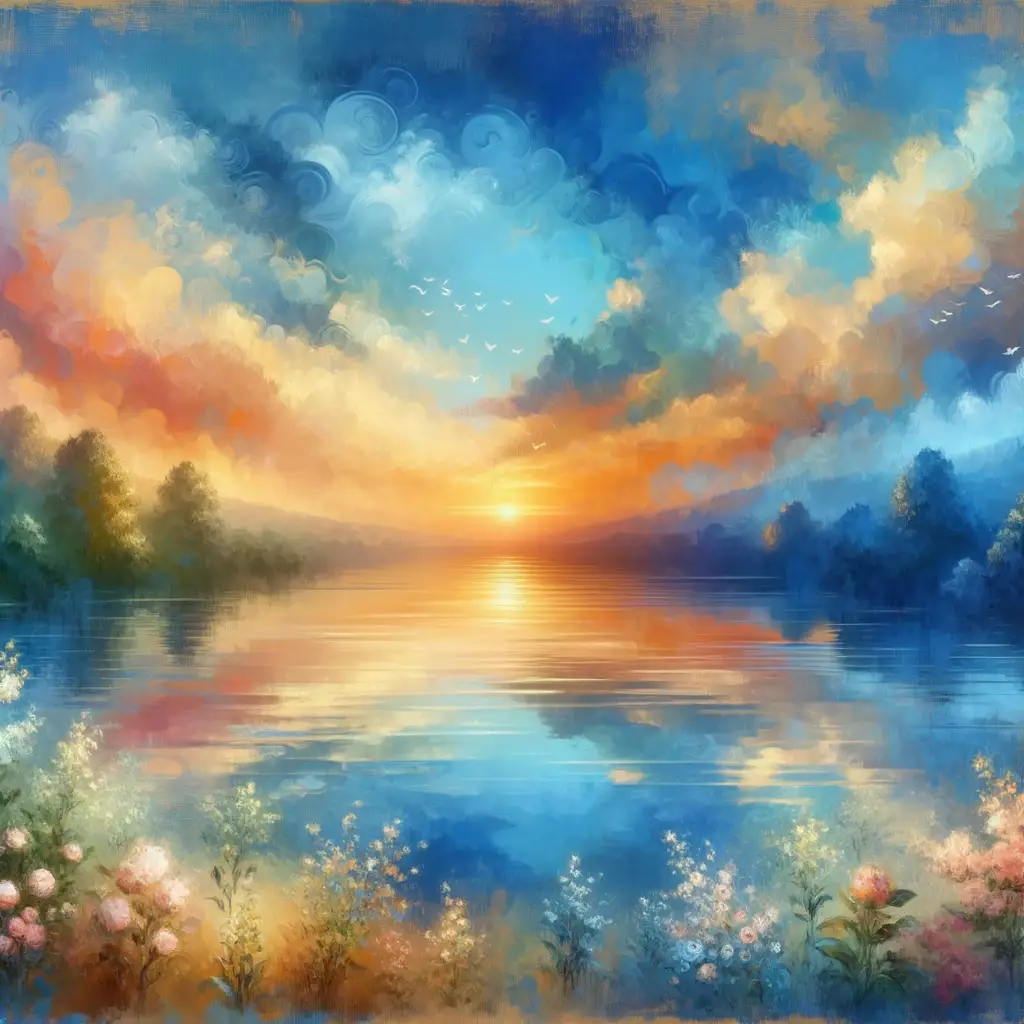 Ethereal Reverie: Sunset's Embrace at Azure Serenity