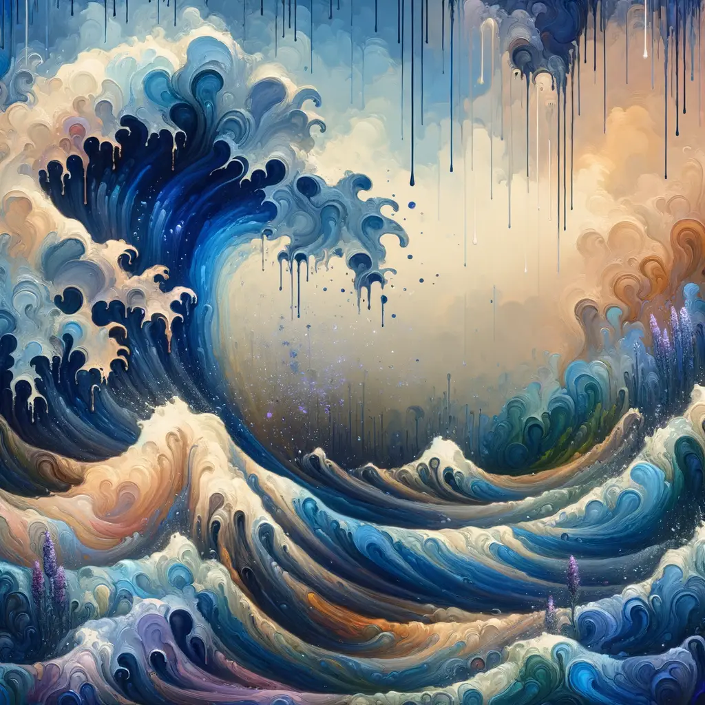 Whispers of Azure Emotions: A Garden's Bloom Symphony