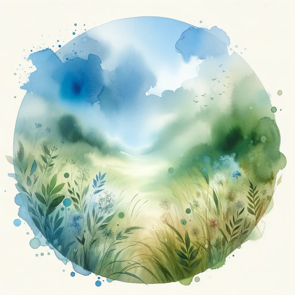 Whispers of Healing Meadows: A Symphony in Ocean Blue
