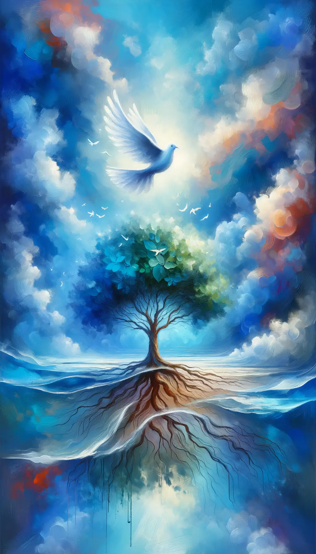 Whispers of Strength: Oceanic Serenity in the Dove's Flight