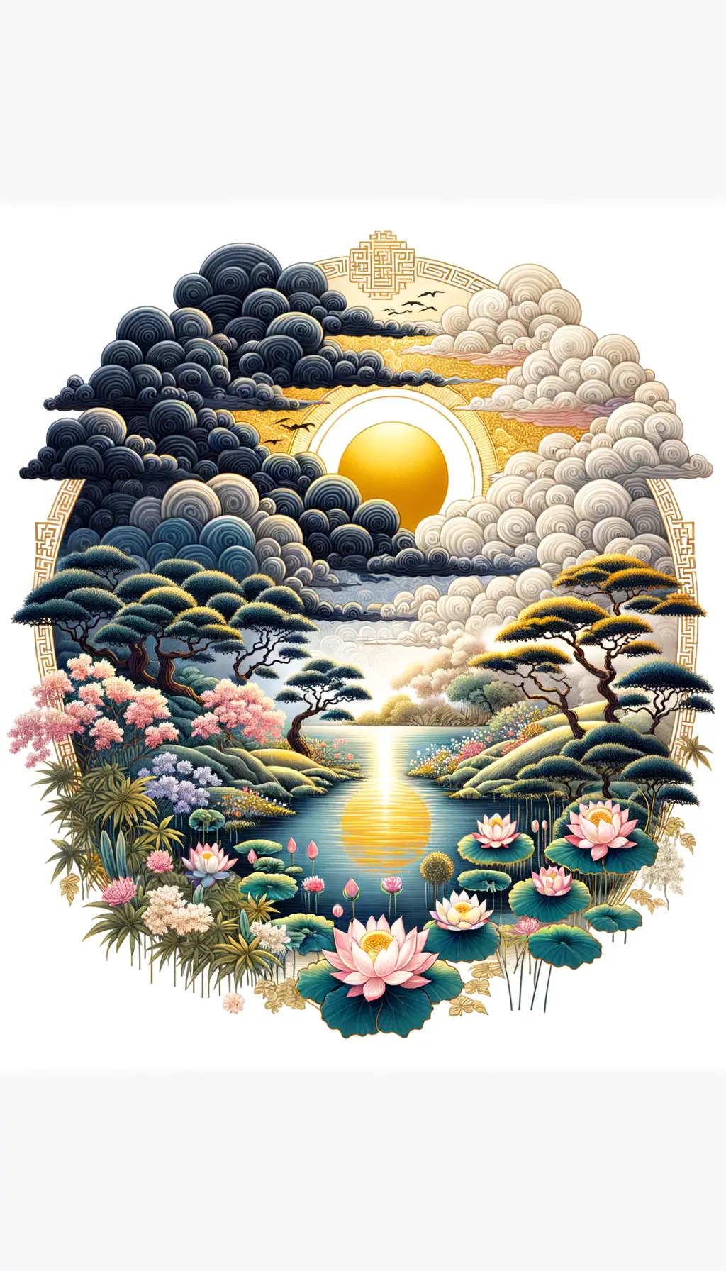 Whispers of Tranquility: Emotions Blossom beneath the Golden Sun