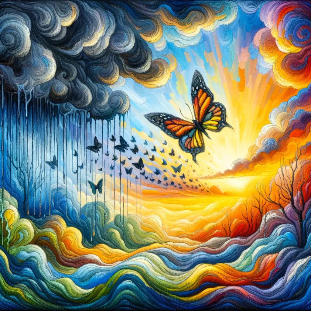 Chrysalis of Hope: A Journey Through Storms to Sunrise