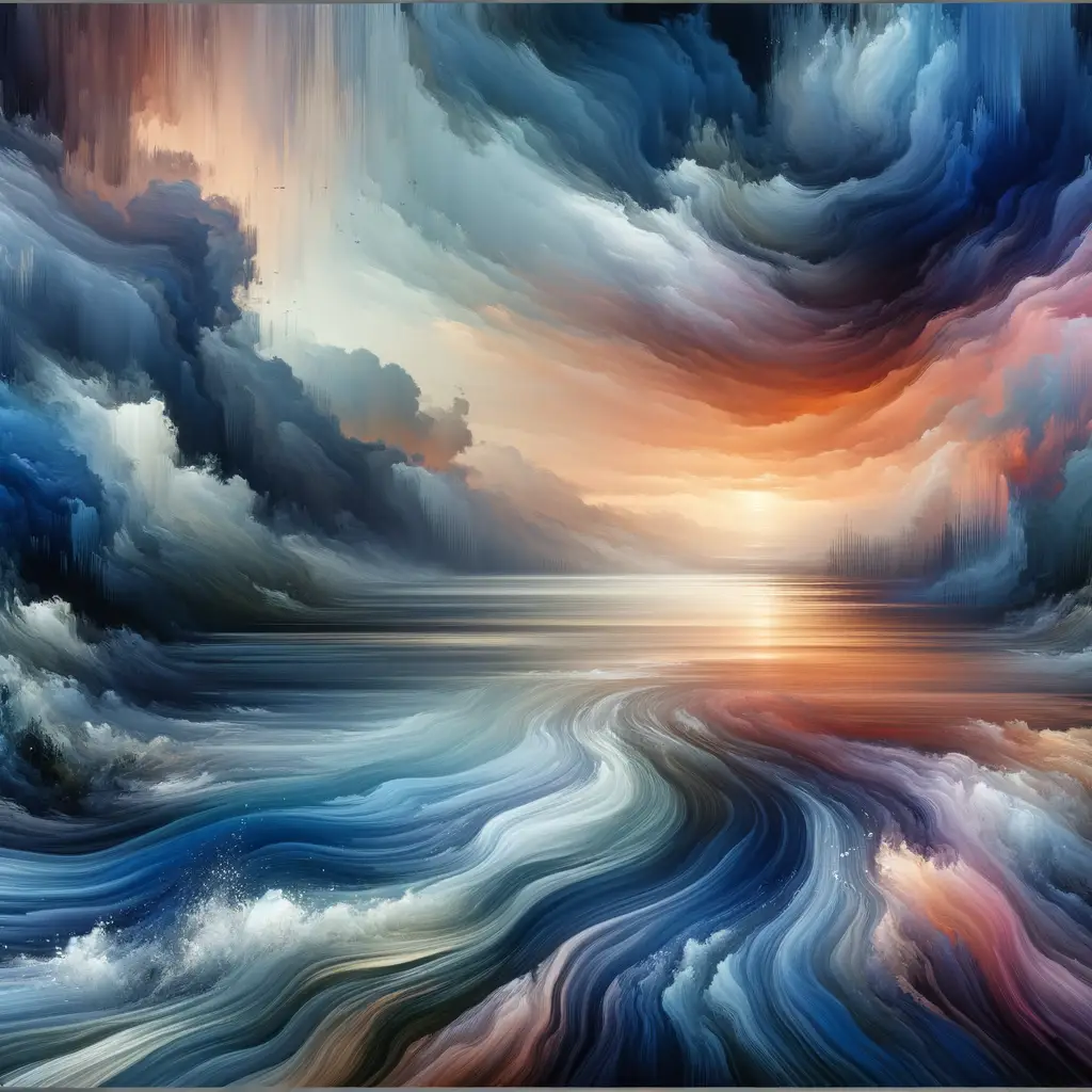 Ebb and Flow of Emotions: Symphony in Stormy Sunset