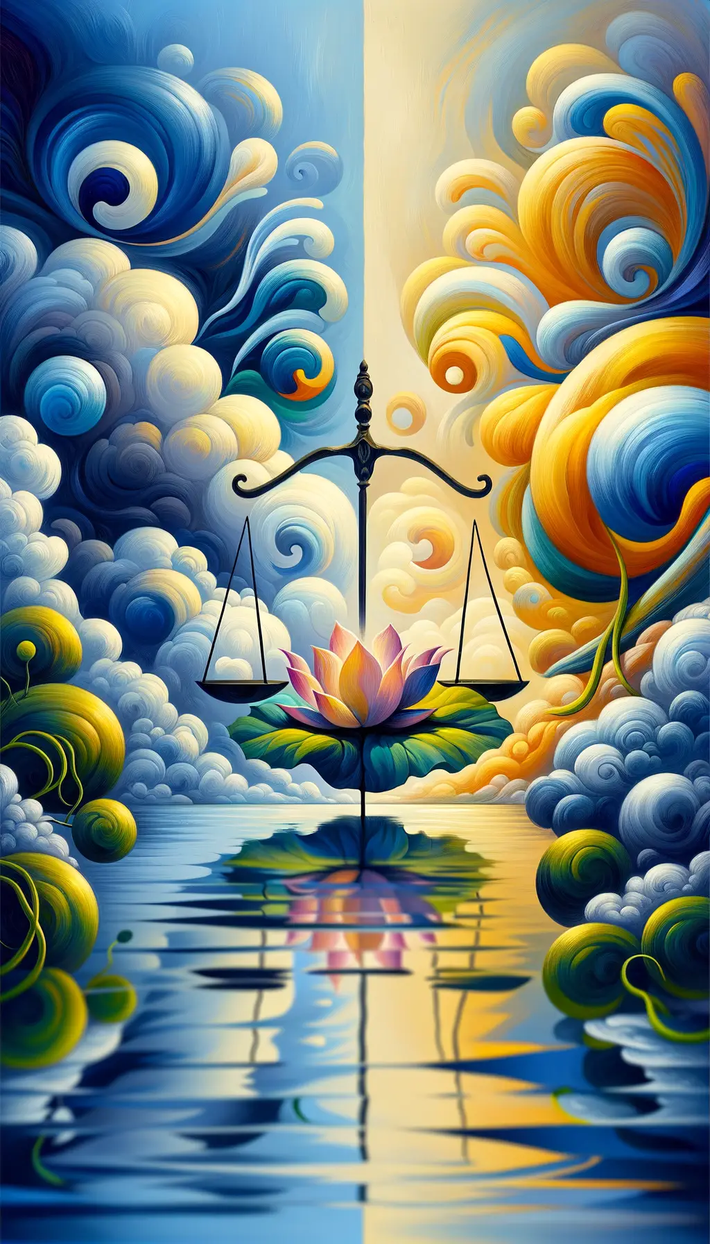 Embrace of Healing Echoes: A Cubist Symphony in Blue and Gold