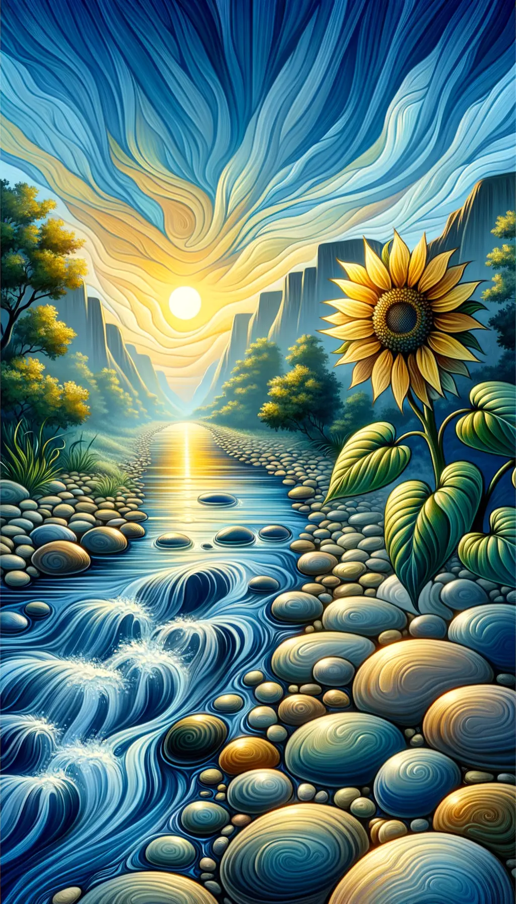 Whispers of the Sunflower: Marital Journeys in Tranquil Blues