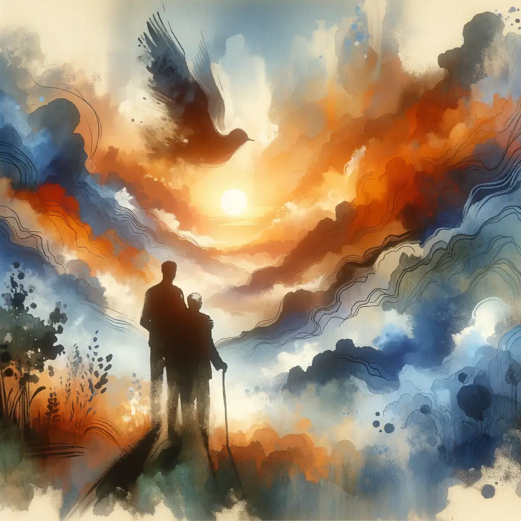 Ink Wash Symphony: Weightless Embrace