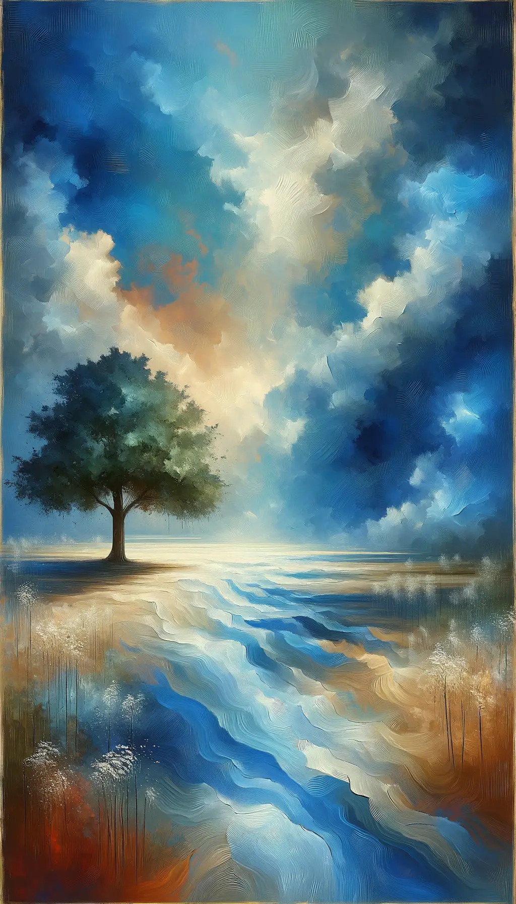 Therapeutic Reverie: Ocean of Calm at the Oak's Embrace