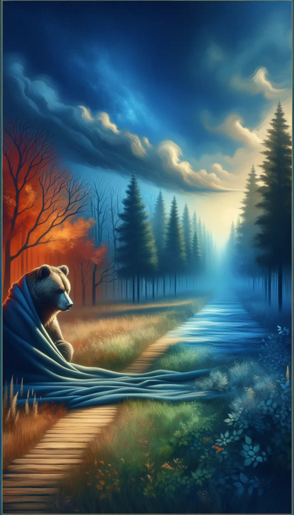 Embrace of the Whispering Woods: Serenity in Turmoil