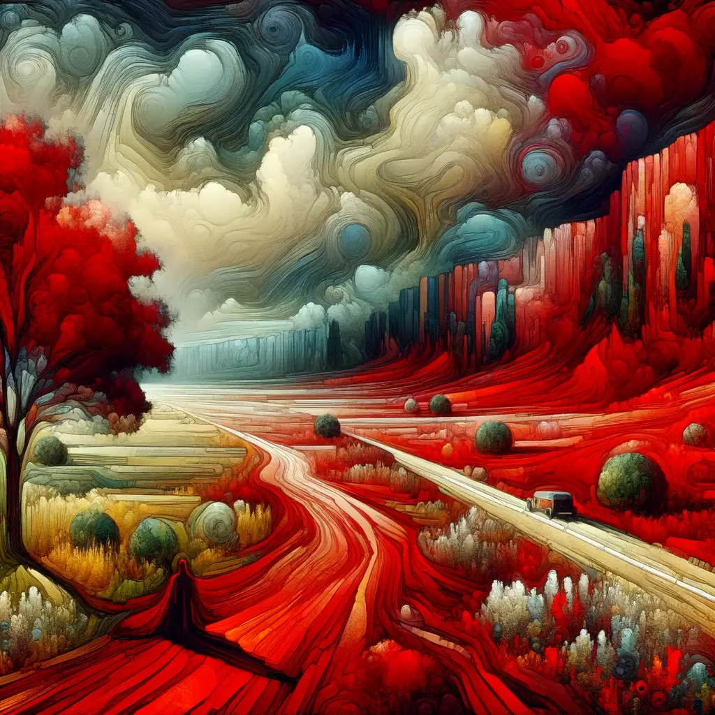 Crimson Echoes: Journey Through Anxious Terrains