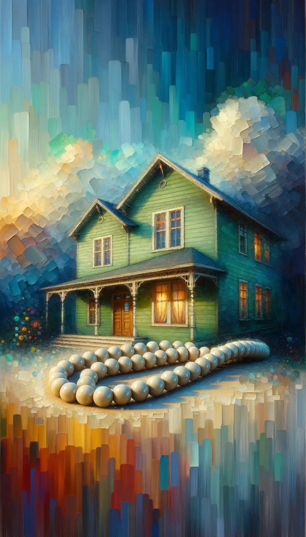 Transparency's Embrace: Elixir of Light through Beaded Windows