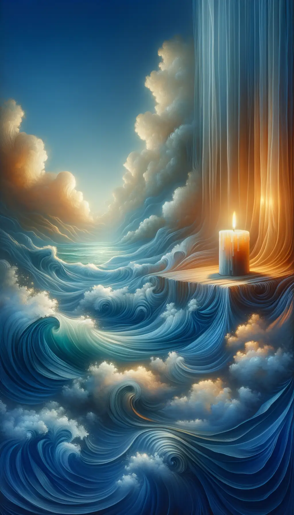 Ethereal Tranquility: Illuminated Reflections in Baroque Breeze