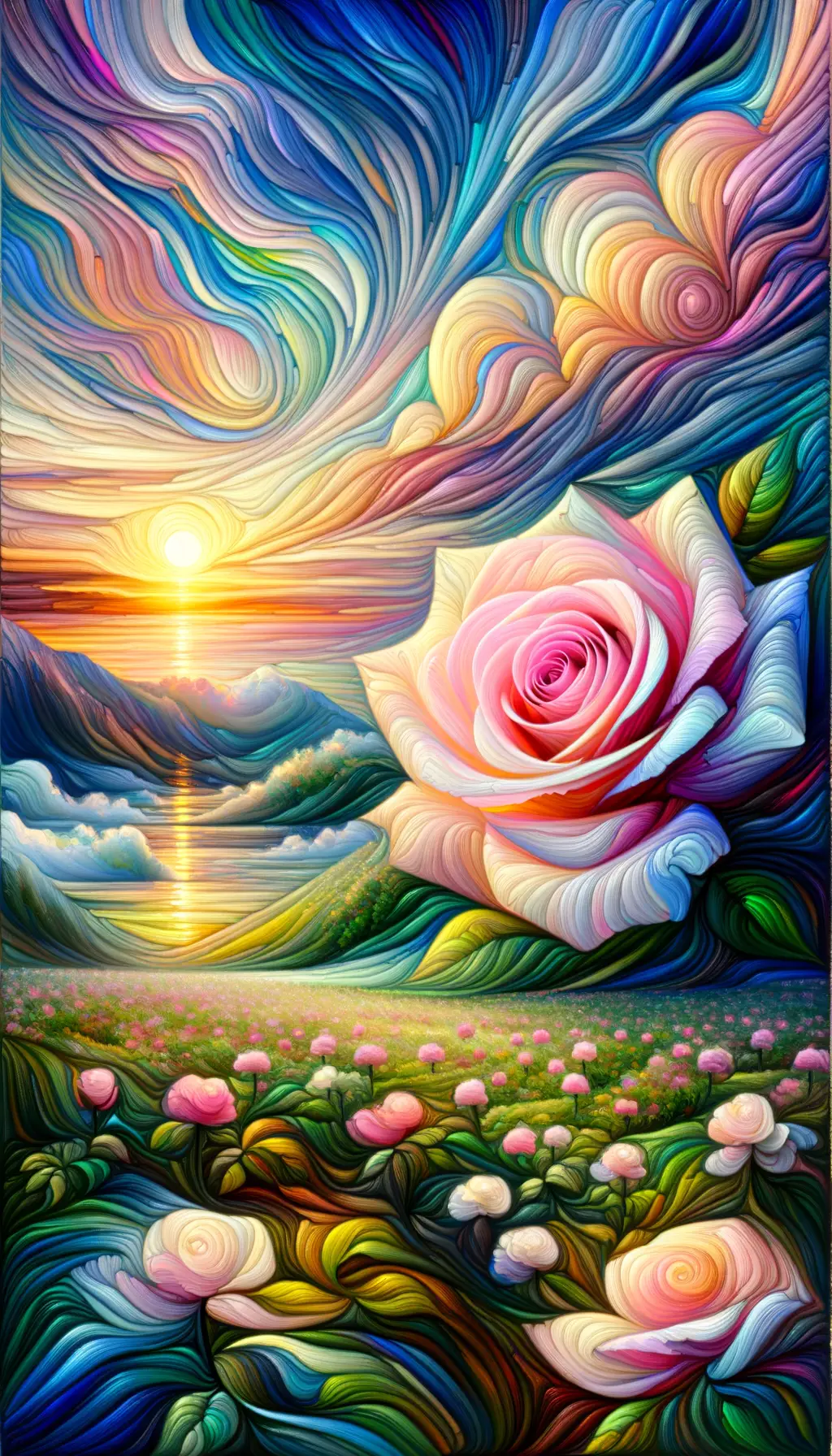 Sunrise Whispers: A Rose's Fauvist Bloom in Therapy's Grace