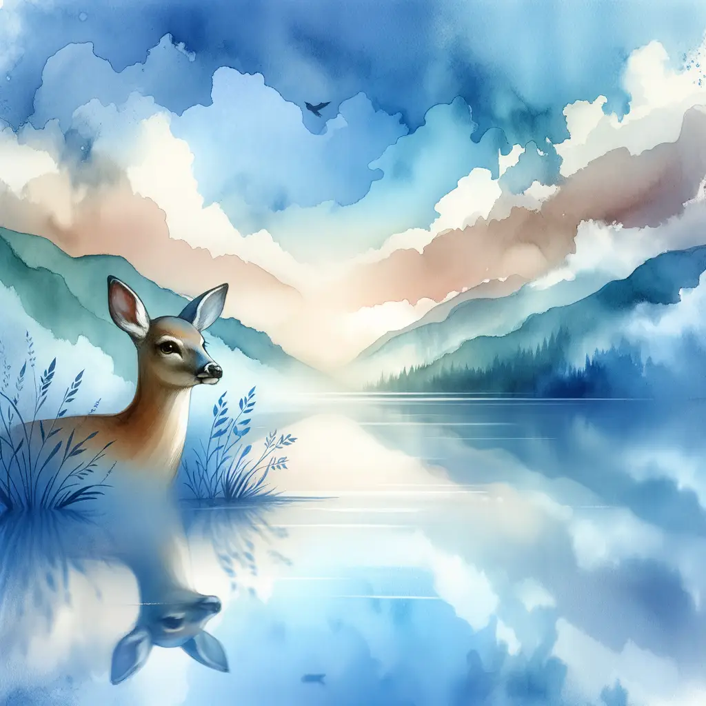 Whispers of Growth: The Deer's Reflection