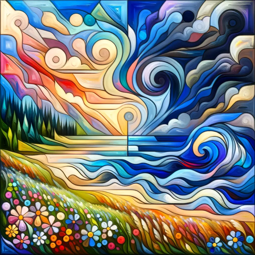 Whispers of Storms: Unveiling the Soul's Cubist Therapy
