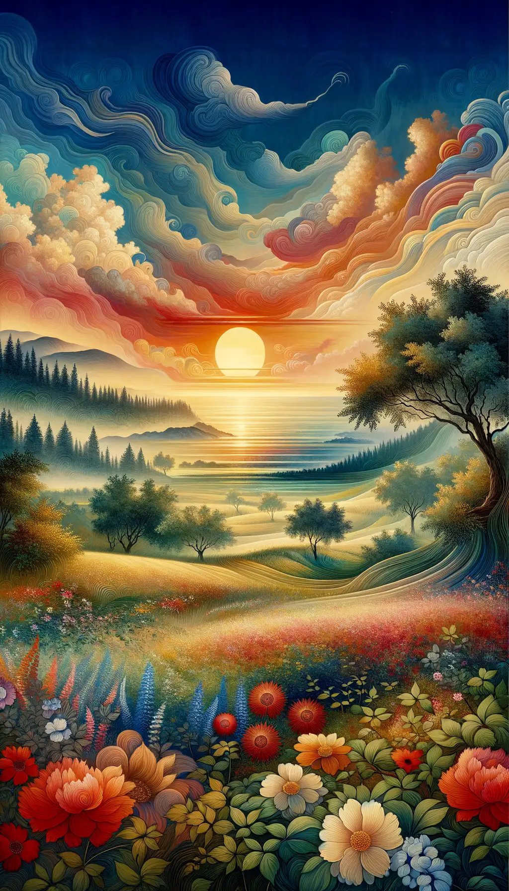 Whispers of Emotion: Sunset's Solace in Nature's Canvas