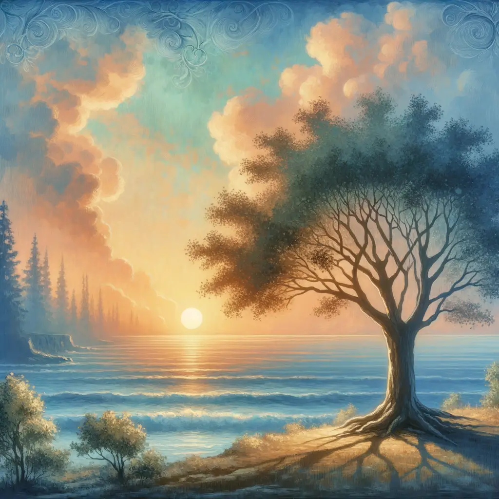 Whispers of the Eternal Oak: A Sunset's Therapy Embrace