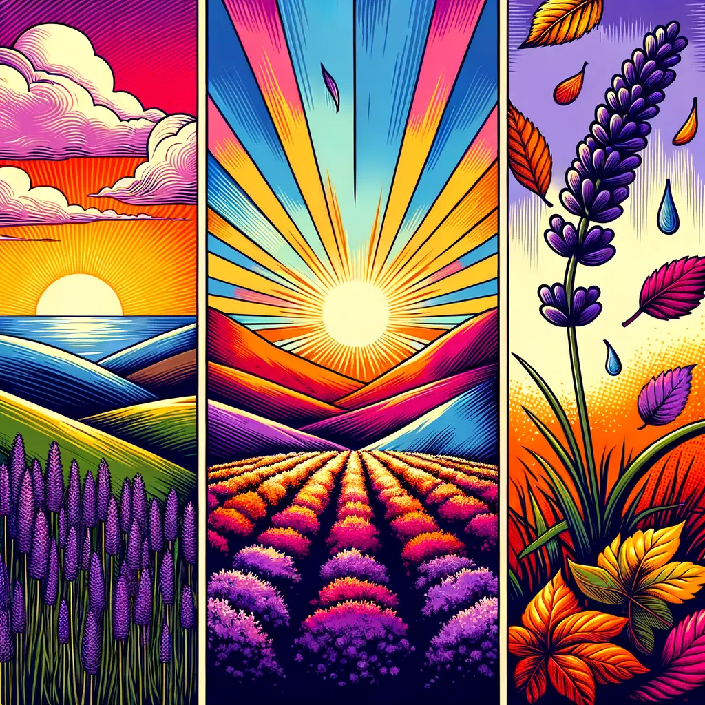 Whispers of Renewal: Sunrise, Lavender, and Autumn's Embrace