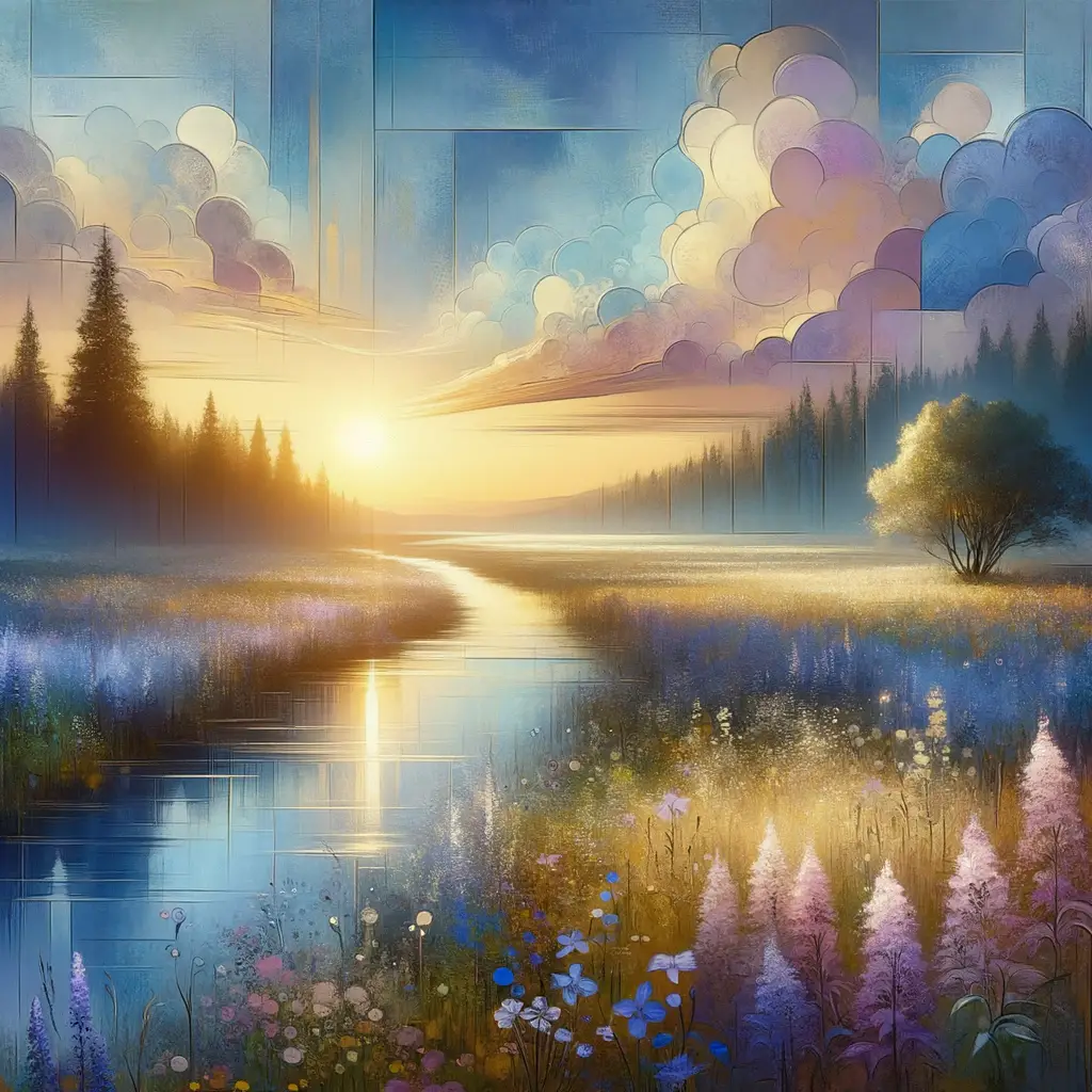 Whispers of Tranquil Suns: Embracing Shadows in Golden Meadows