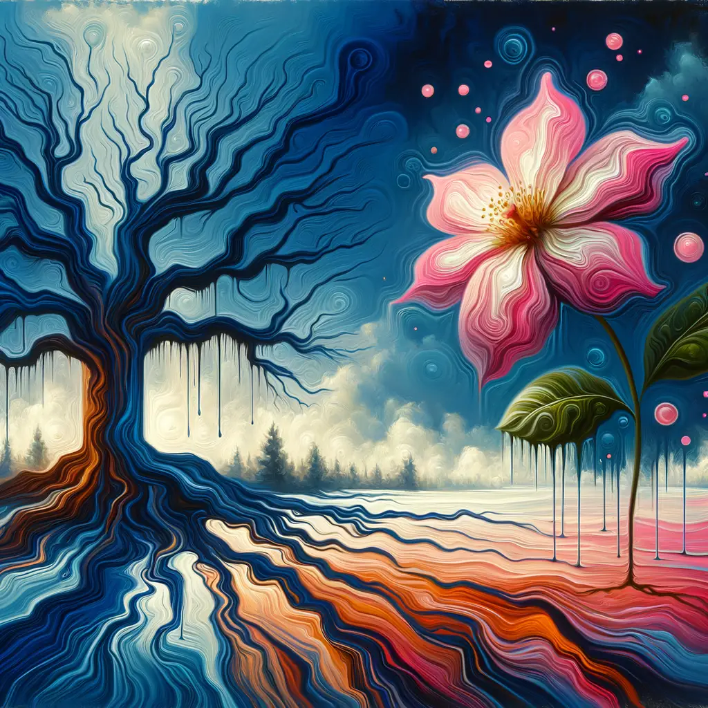 Whispers of Hope: Strength in Blue and Blooms