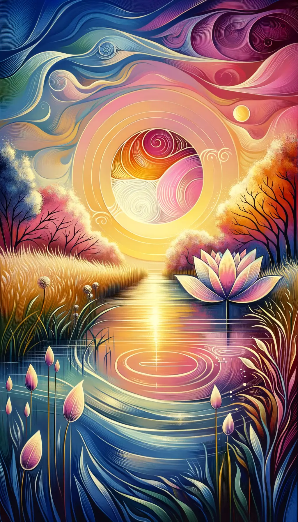 Whispers of the Lotus: Serenity in the Meadow's Embrace