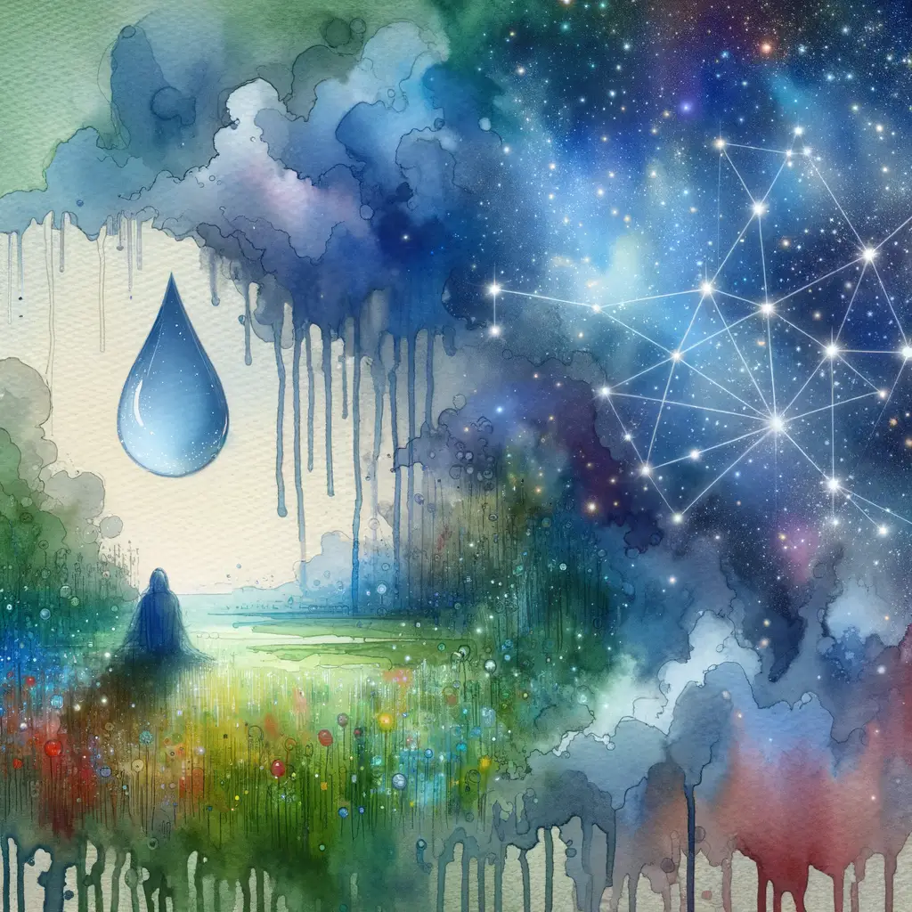 Whispers of Tranquil Rain: A Therapeutic Voyage in Watercolor