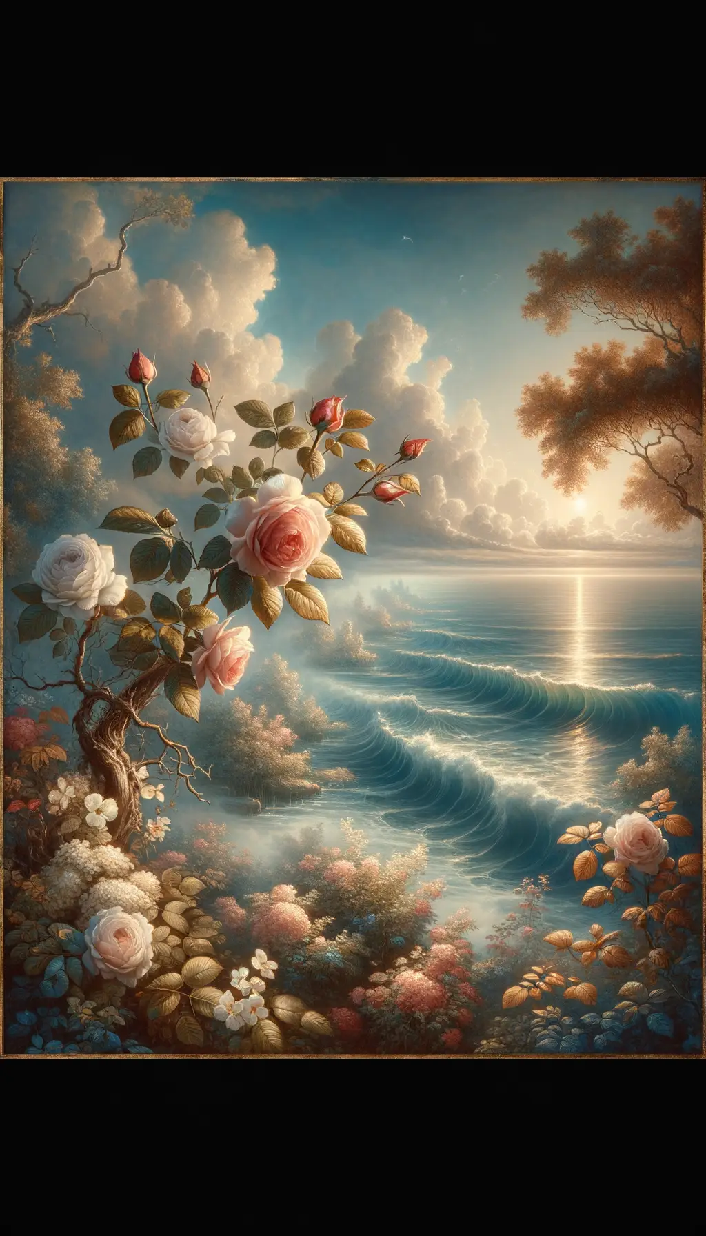 Whispers of Tranquil Seas: A Rose's Embrace
