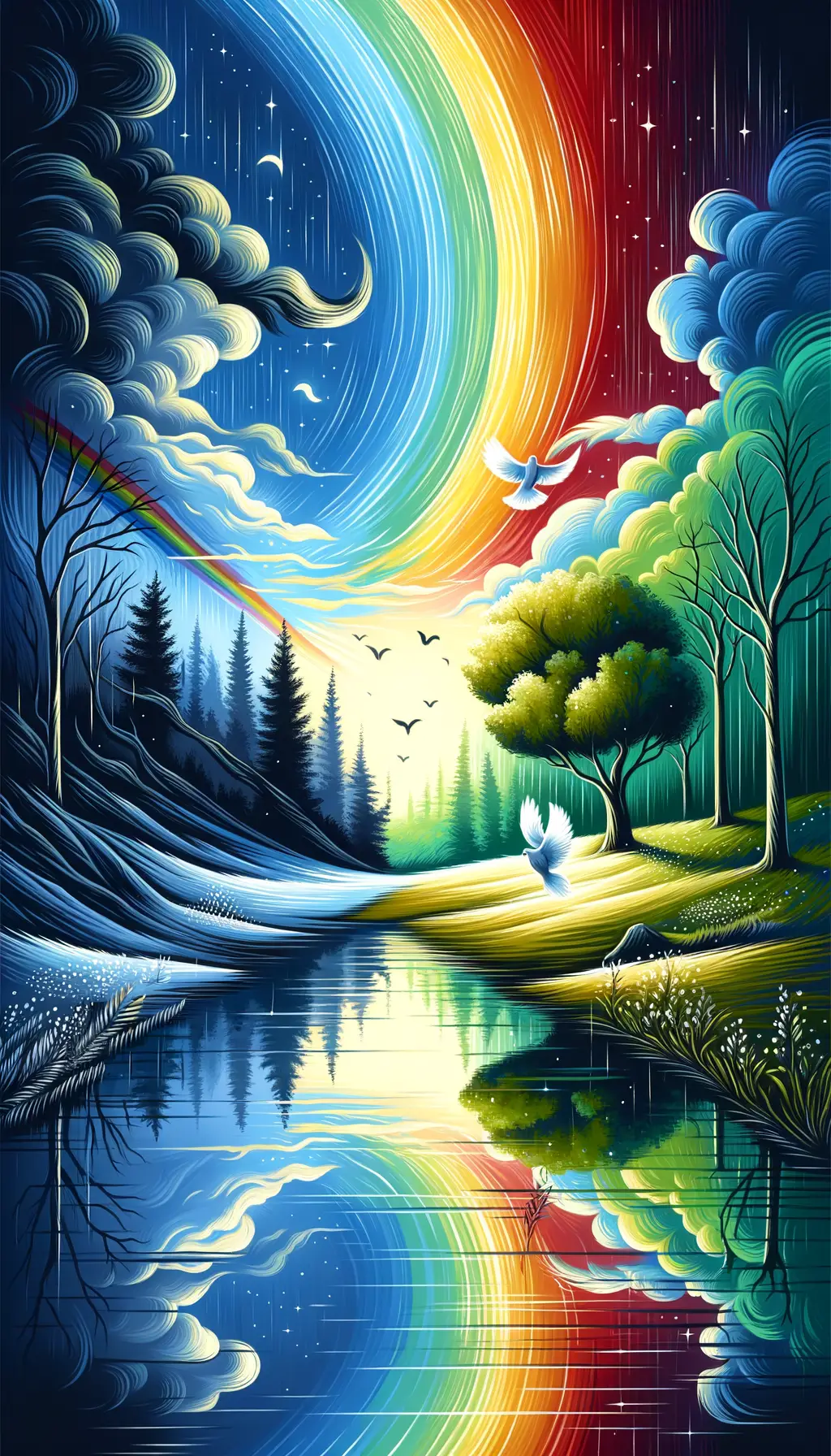 Serenity's Flight: Echoes of Renewal Amidst Nature's Embrace